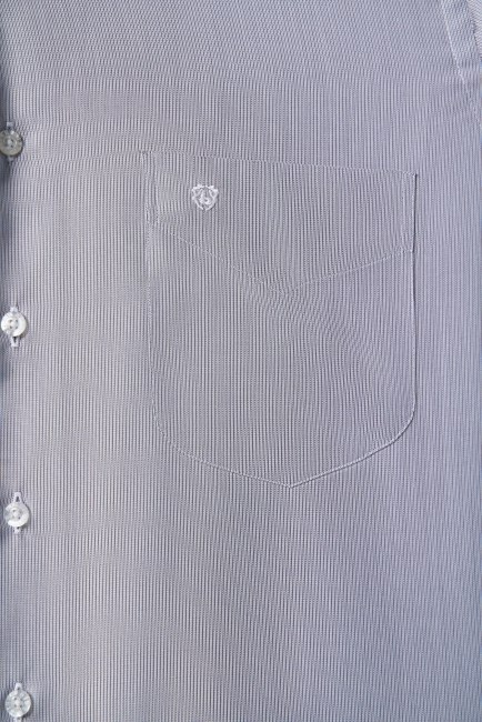 Regular Fit Klasik Gri Basic Erkek Gömlek - 3