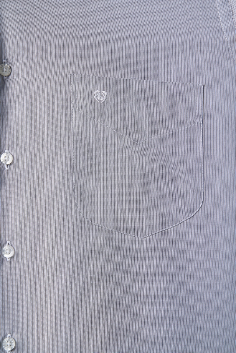 Regular Fit Klasik Gri Basic Erkek Gömlek - 3