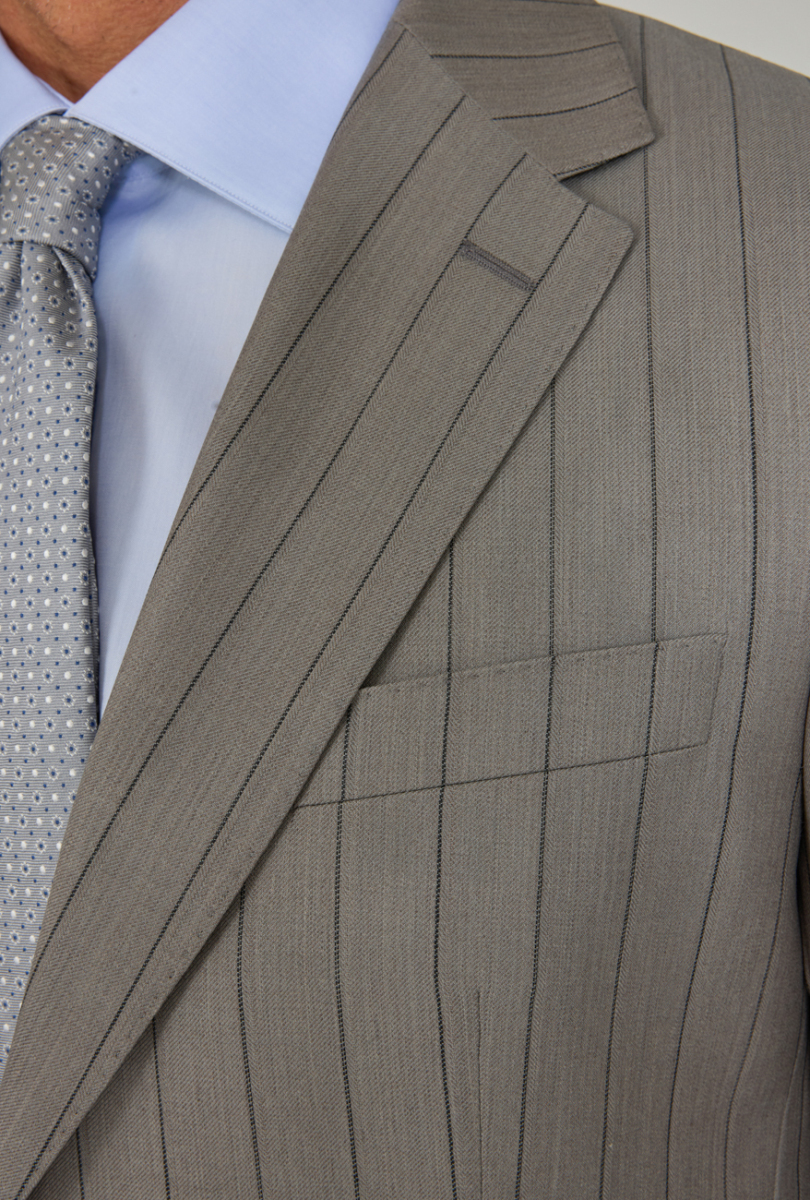 Gri Comfort Fit Mono Yaka Çift Yırtmaçlı Sedef Düğmeli 6 Drop Yün Takım Elbise - 7