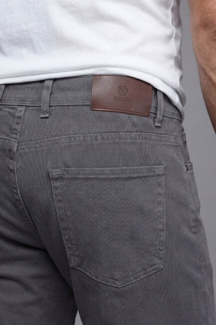 Gri Gabardin Pamuklu 5 Cepli Spor Pantolon - 4