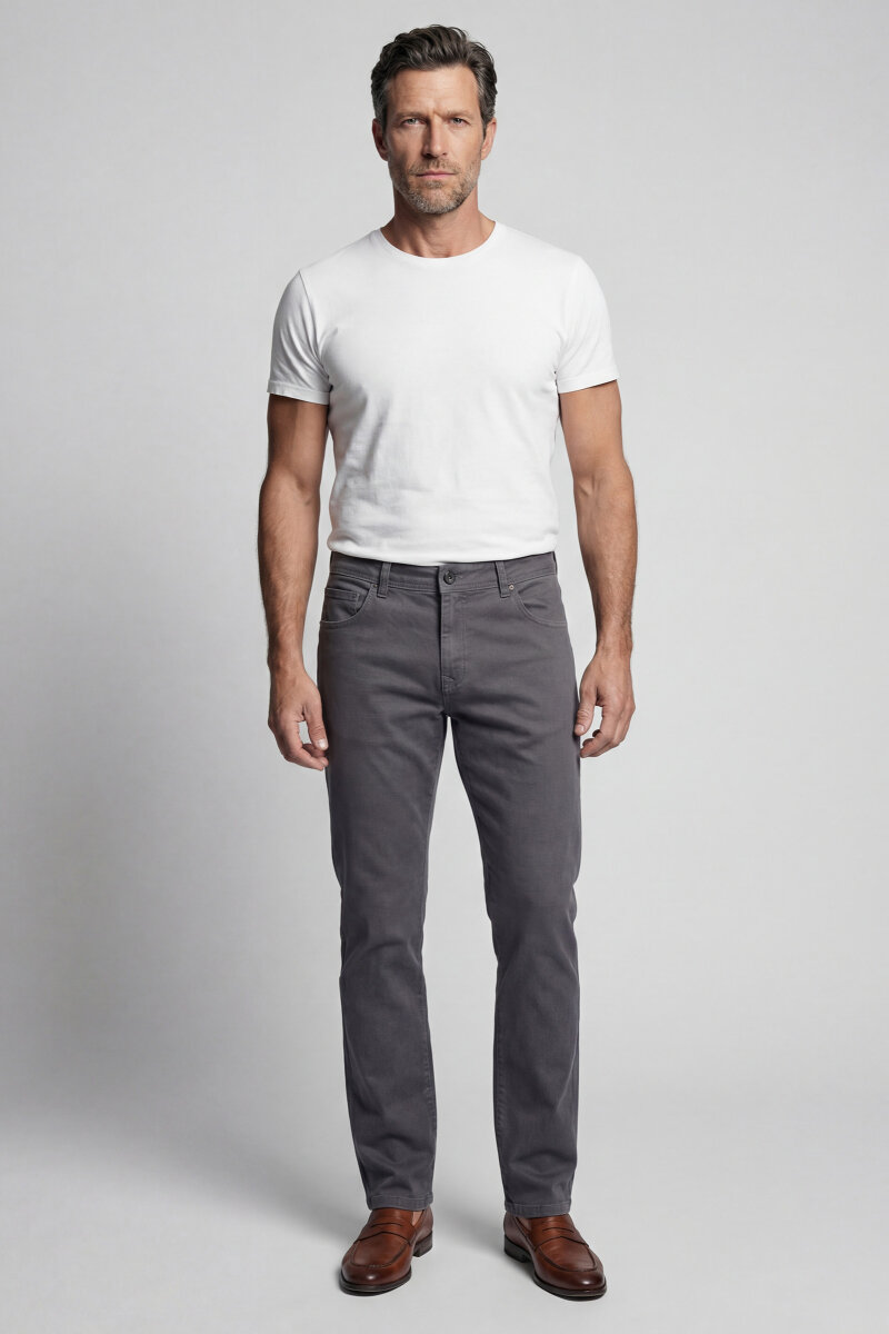 Gri Gabardin Pamuklu 5 Cepli Spor Pantolon - 3