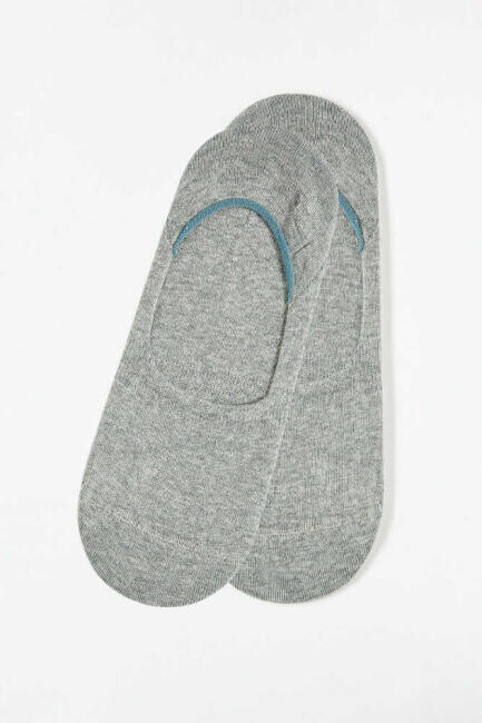 Gri Melanj Bambu Suba Babet Düz Erkek Çorap - 1