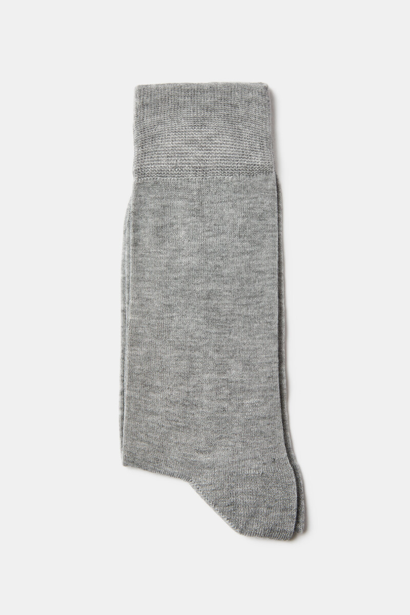Gri Melanj İnce Bambu Erkek Çorap - 1