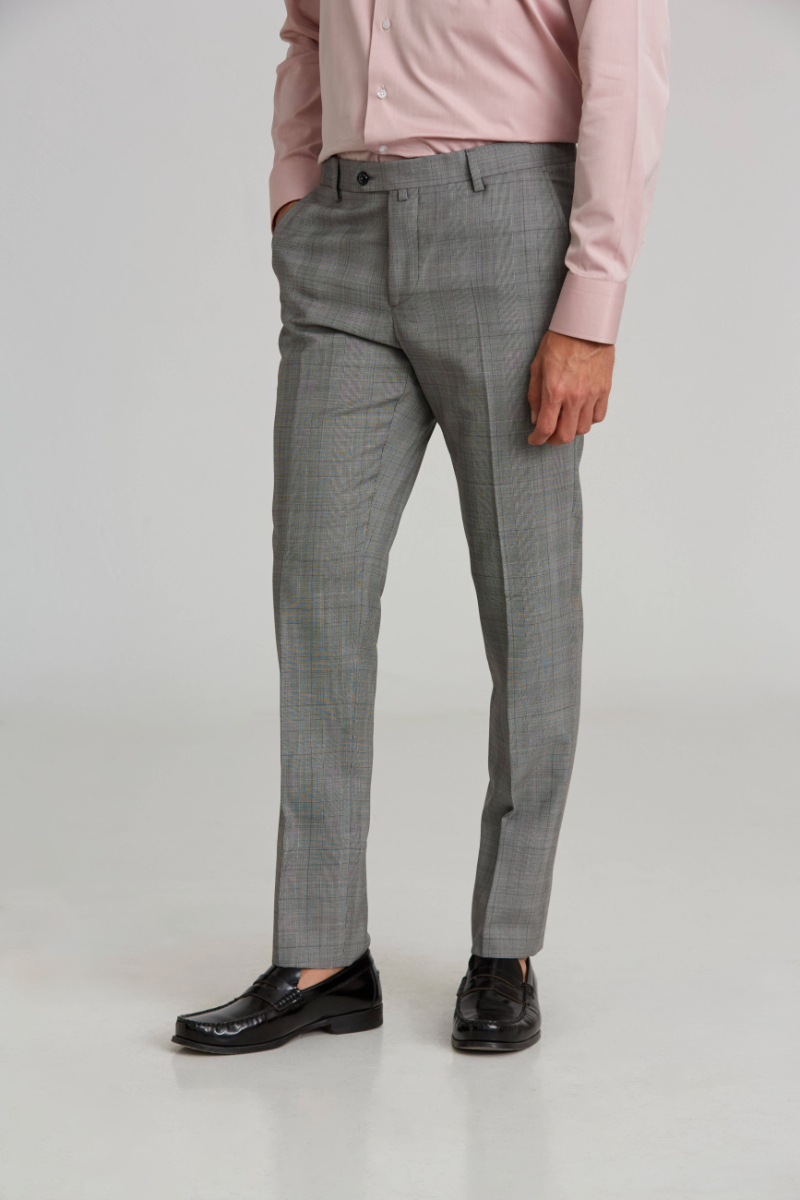 Gri Modern Fit Klasik Erkek Yün Pantolon - 3