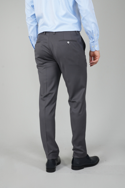 Gri Yün Dokuma Erkek Klasik Pantolon - 4