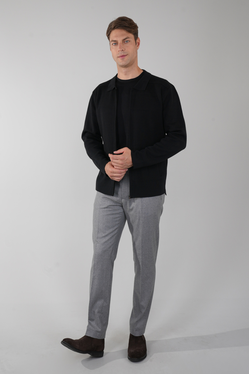 Gri Yün Flanel Regular Fit Klasik Erkek Pantolon - 5