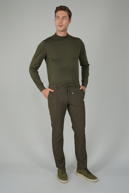 Haki Jagger Lastikli Rahat Erkek Pantolon - 5