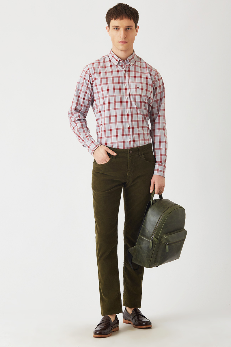 Haki Kadife 5 Cepli Spor Erkek Pantolon - 4