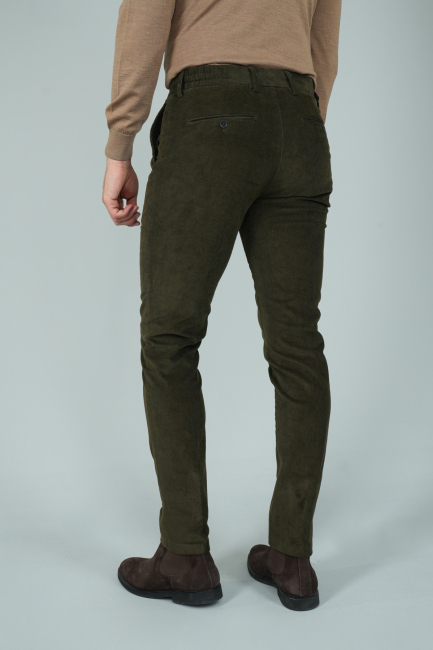 PNS 24101 - 4 Pocket Plain Satin Sports Trousers Khaki (1)