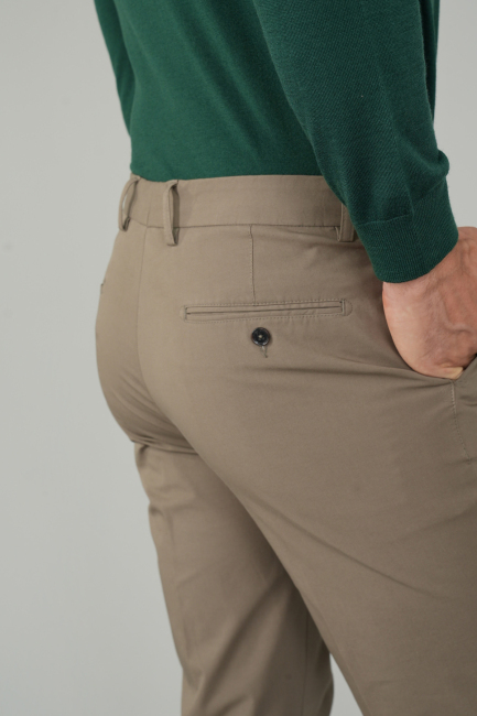 Haki Pamuk 4 Cepli Pilesiz Erkek Pantolon - 3