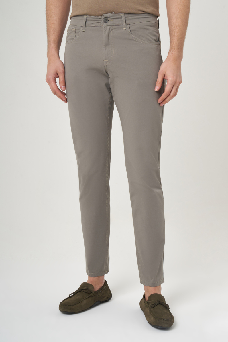 Haki Pamuk 5 Cepli Spor Erkek Pantolon - 1