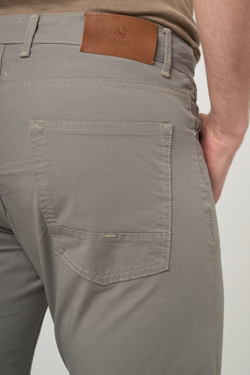 Haki Pamuk 5 Cepli Spor Erkek Pantolon - 4