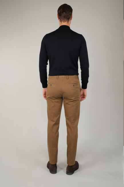 Haki Pamuklu Chino Pilesiz Erkek Pantolon (1)