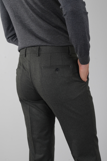 Haki Yün Flanel Regular Fit Klasik Erkek Pantolon - 3