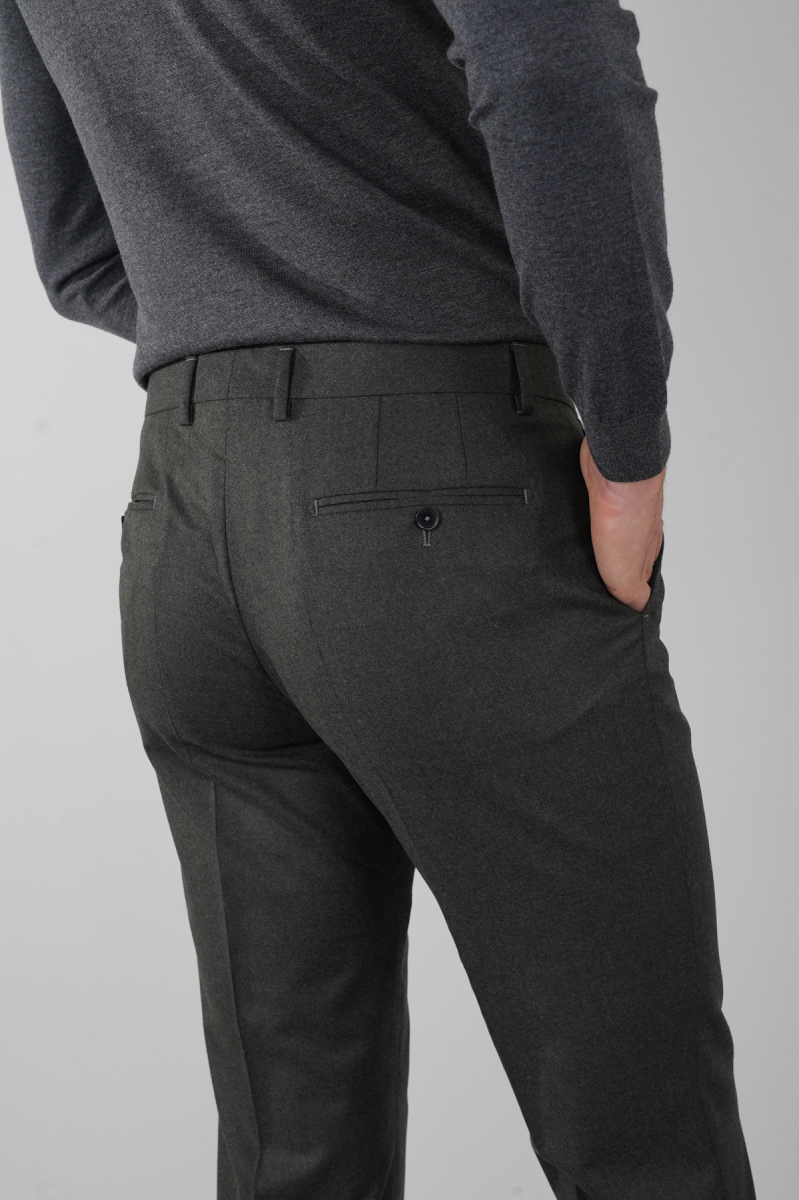 Haki Yün Flanel Regular Fit Klasik Erkek Pantolon - 3