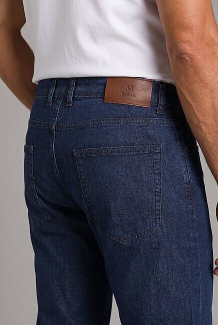 Indigo Pamuk Denim Cepli Doğal Jean Pantolon - 3
