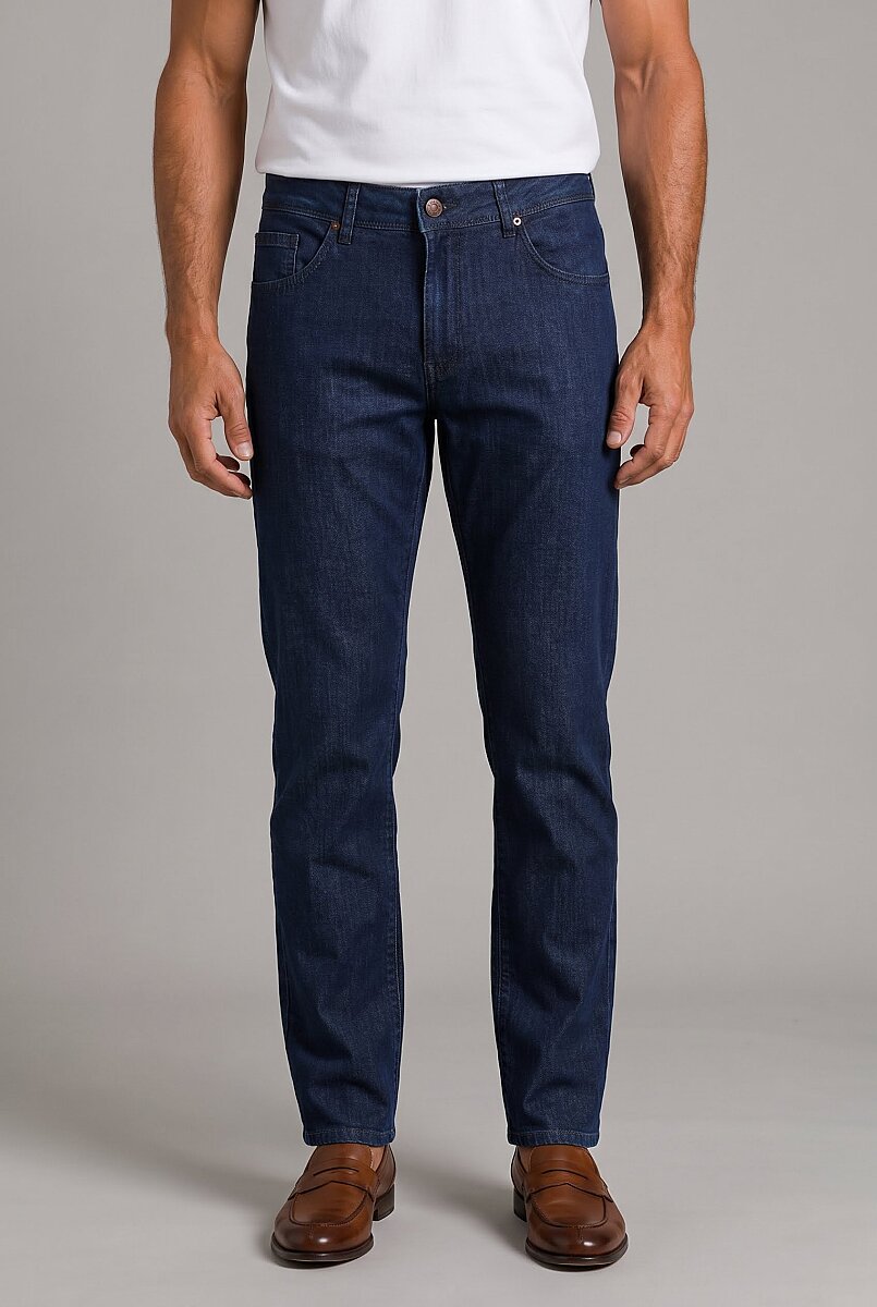 Indigo Pamuk Denim Cepli Doğal Jean Pantolon - 1