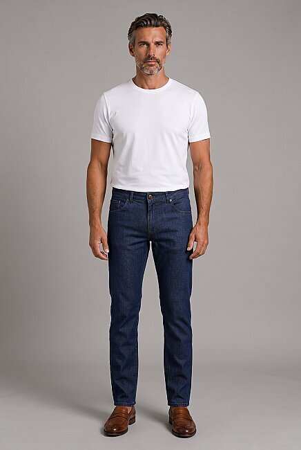 Indigo Pamuk Denim Cepli Doğal Jean Pantolon - 5