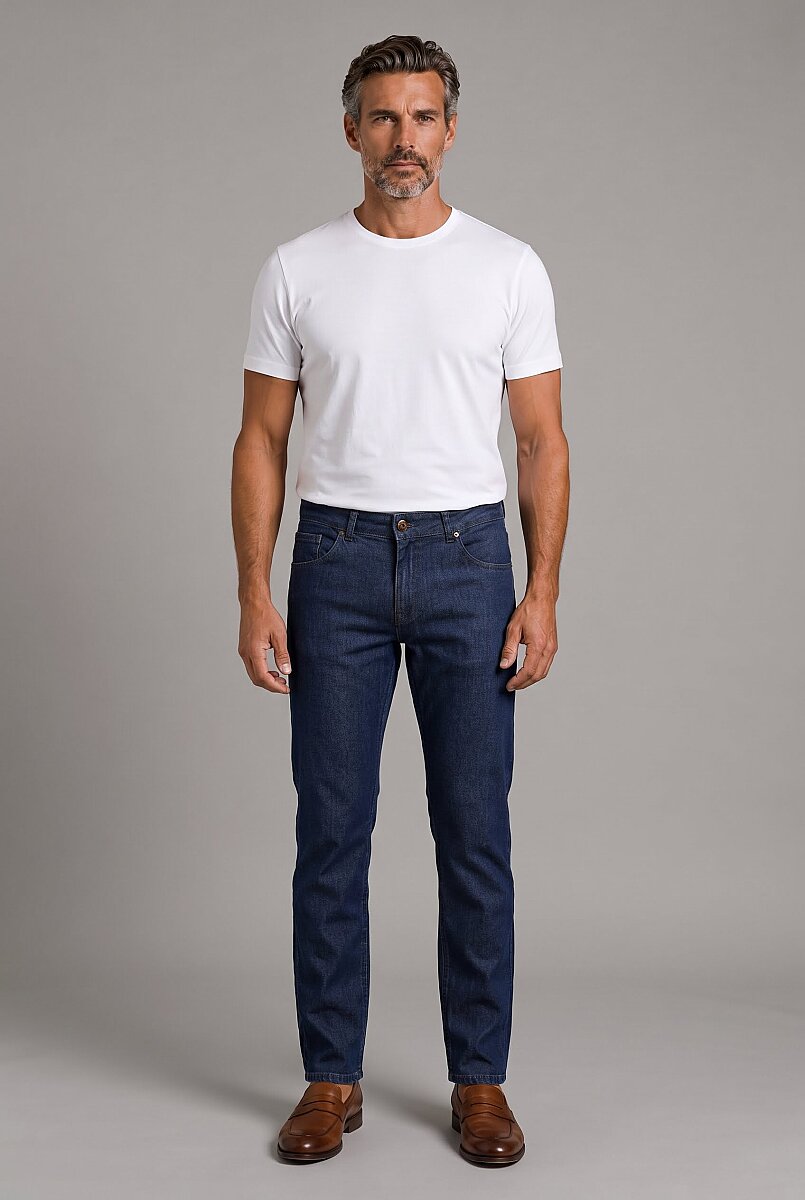 Indigo Pamuk Denim Cepli Doğal Jean Pantolon - 5