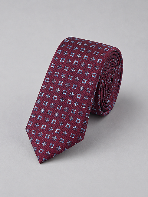 Silk Tie Mendil Suit Burgundy