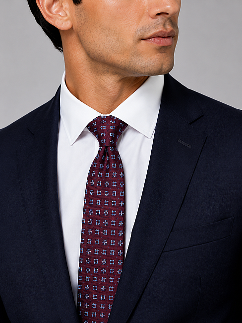 Silk Tie Mendil Suit Burgundy (2)