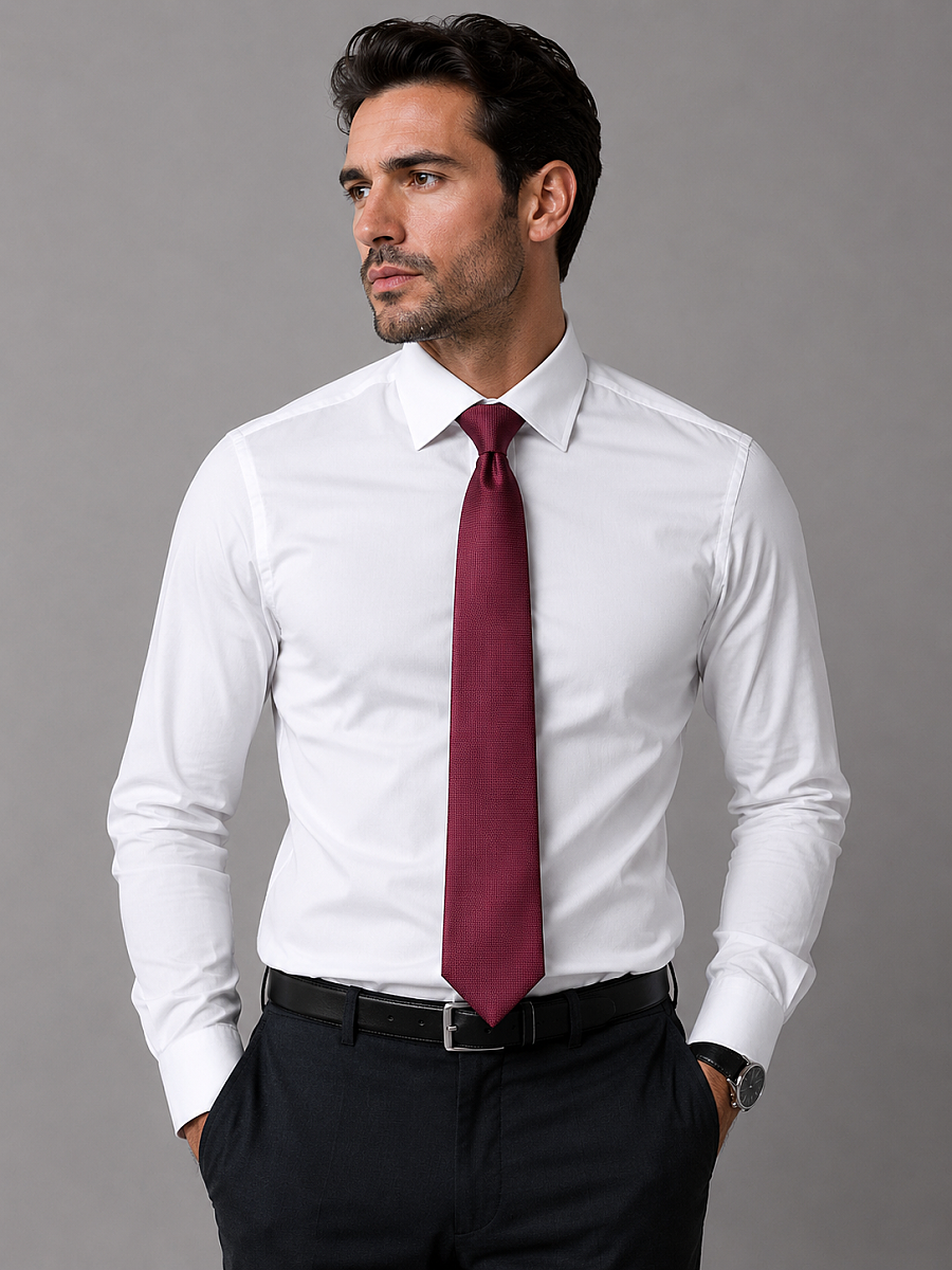 Bordo İpek Kravat - 2