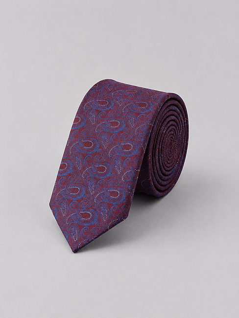 Silk Tie Mendil Suit Burgundy