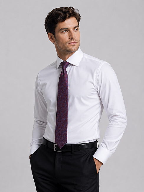 Silk Tie Mendil Suit Burgundy (1)