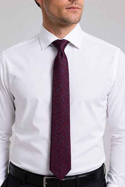 Silk Tie Mendil Suit Burgundy (3)