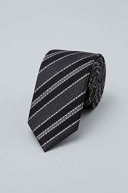 Silk Tie Mendil Suit Grey