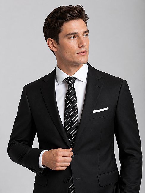 Silk Tie Mendil Suit Grey (1)