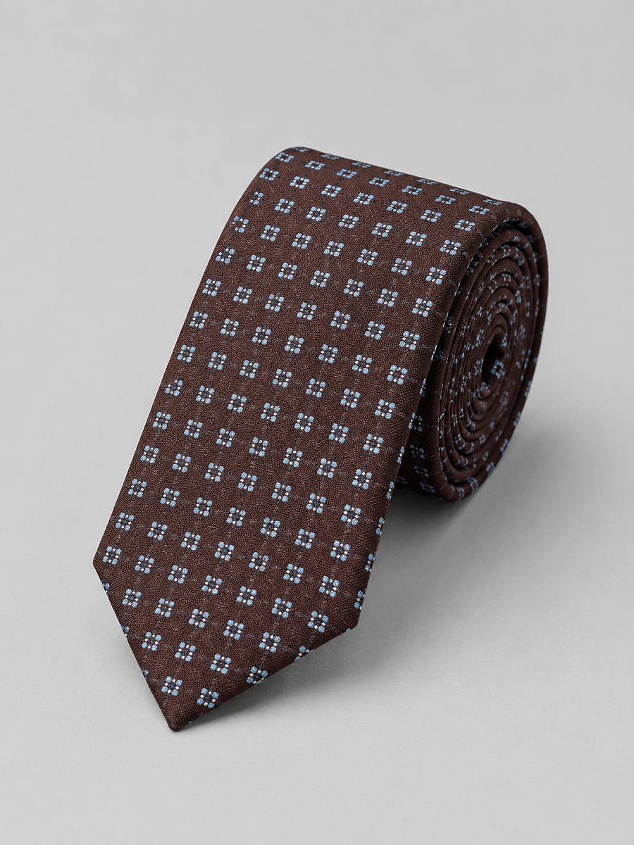 Silk Tie Mendil Suit Brown