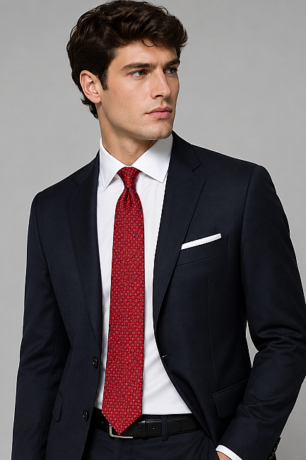 Silk Tie Mendil Suit Red (1)