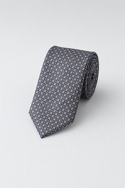 Silk Tie Mendil Suit Navy