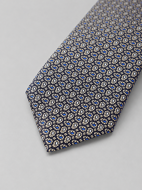 Silk Tie Mendil Suit Navy (3)