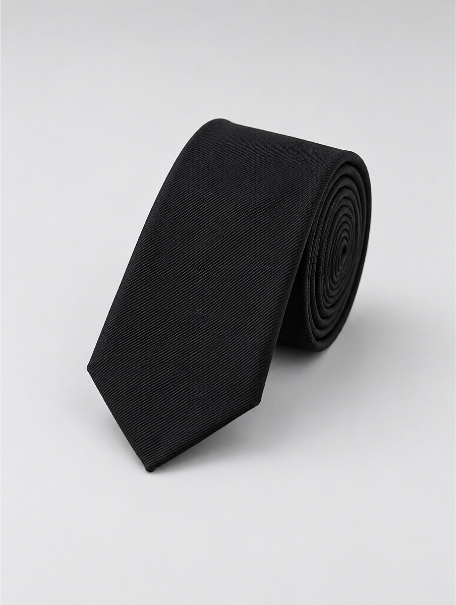 SİYAH İpek Kravat - 1