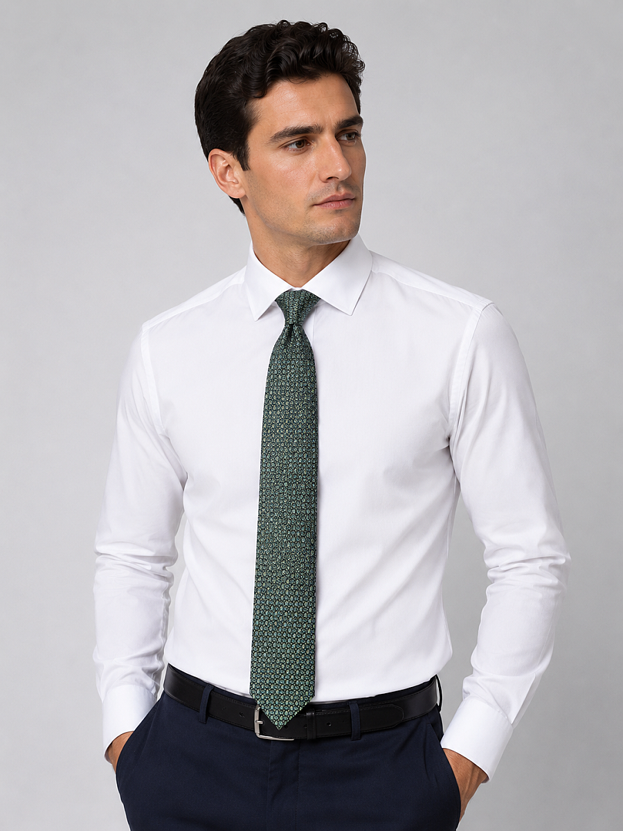 Silk Tie Mendil Suit Green (1)
