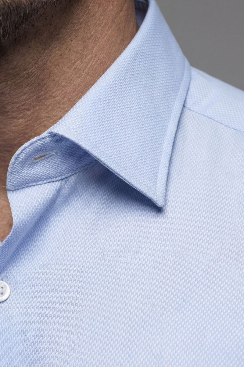 İtalyan Klasik Regular Fit Pamuk Açık Mavi Erkek Gömlek - 3