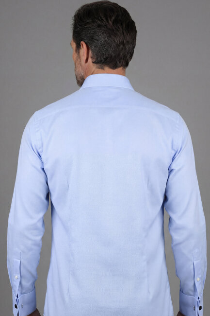 İtalyan Klasik Regular Fit Pamuk Açık Mavi Erkek Gömlek - 2