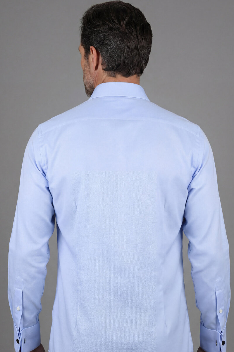 İtalyan Klasik Regular Fit Pamuk Açık Mavi Erkek Gömlek - 2