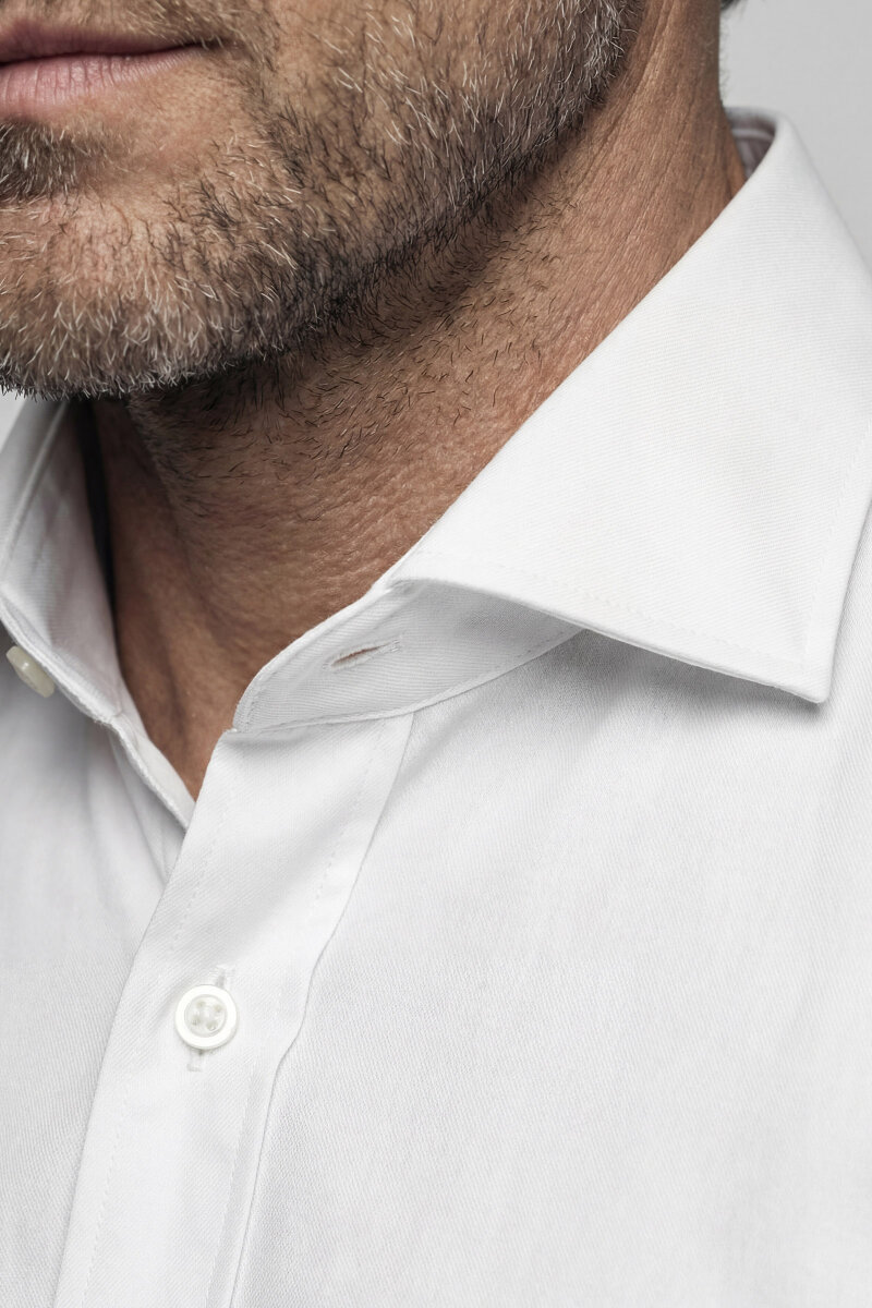 İtalyan Regular Fit Double Manşet Pamuk Beyaz Erkek Gömlek - 3