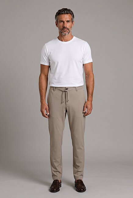 Bej Jogger İpli̇ Pantolon Spor (4)