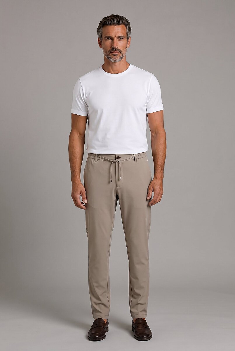 Bej Jogger İpli̇ Spor Pantolon - 5