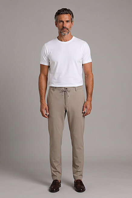 Bej Jogger İpli̇ Spor Pantolon - 5