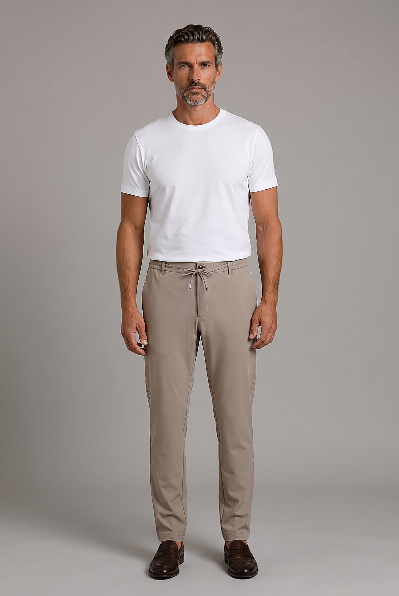 Bej Jogger İpli̇ Spor Pantolon - 5