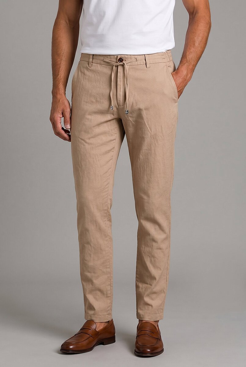 Bej Jogger İpli̇ Spor Pantolon