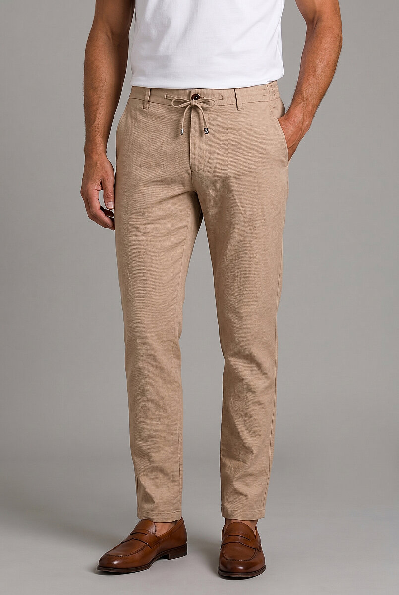 Bej Jogger İpli̇ Spor Pantolon