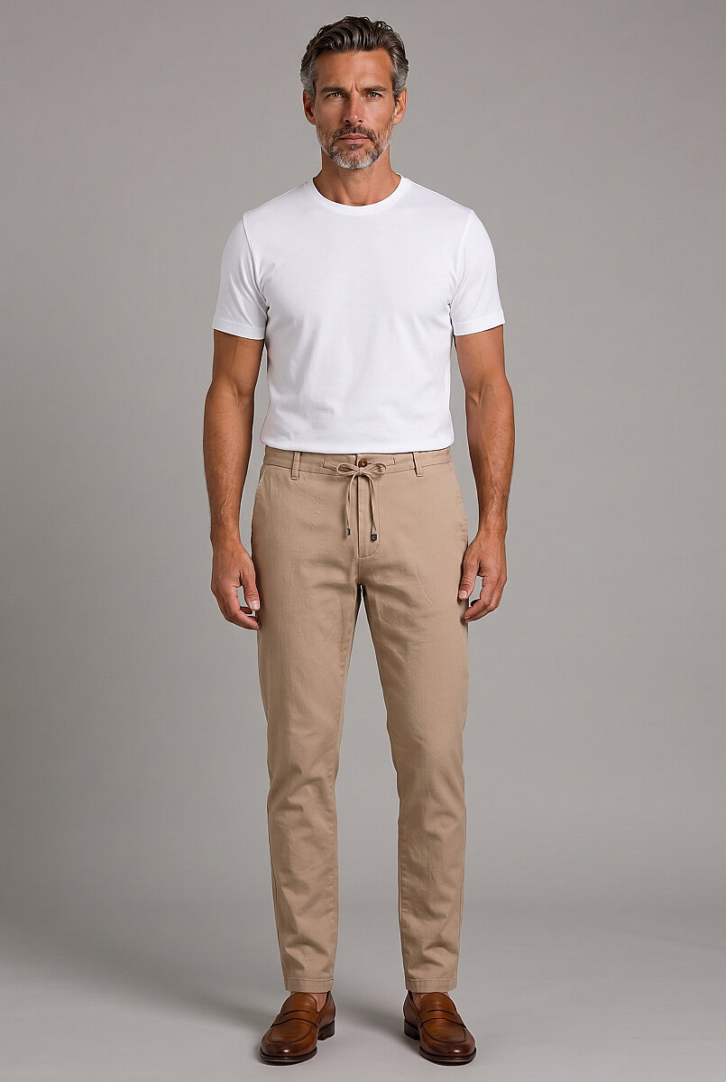 Bej Jogger İpli̇ Spor Pantolon - 5