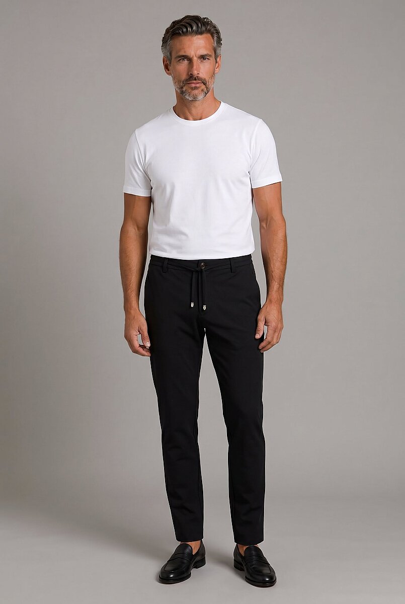 Siyah Jogger İpli̇ Spor Pantolon - 5
