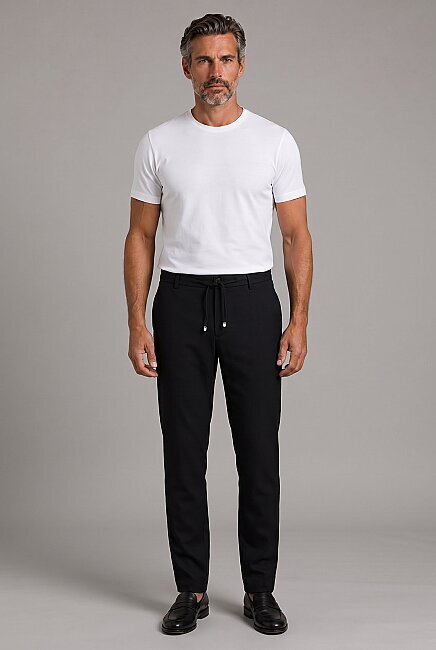 Siyah Jogger İpli̇ Pantolon Spor (4)